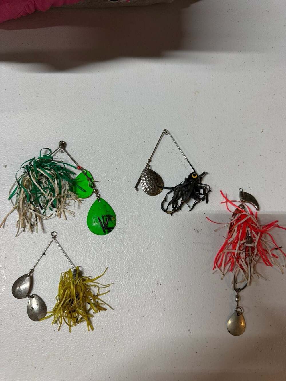 Lot of 4 Assorted Vintage Spinnerbait Bass Fishing Lures